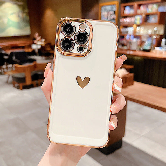 Funda Love Heart a prueba de golpes compatible con iPhone