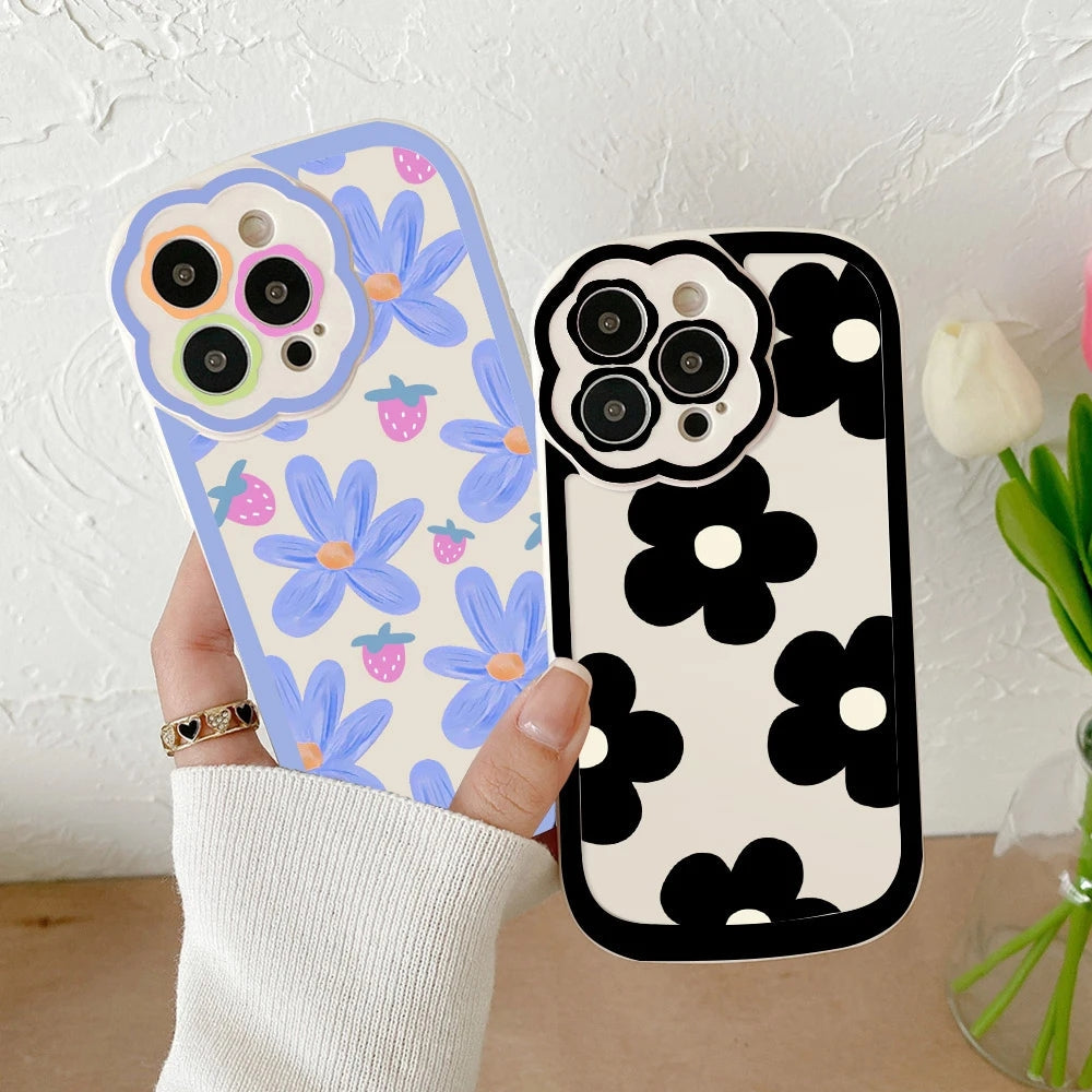 Flower Matte Soft TPU Compatible with iPhone Case
