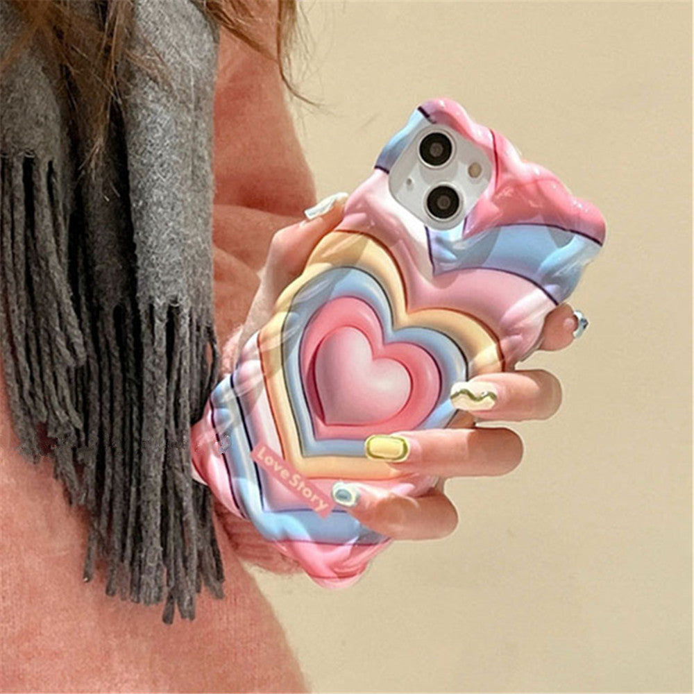 Rainbow Love Heart Compatible with iPhone Case