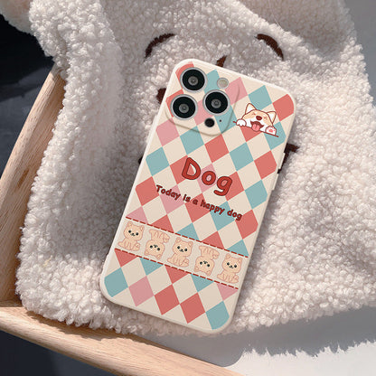 Cute Dog Grid Compatible con iPhone Case
