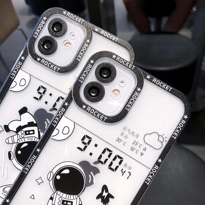 Vinilo o funda para iPhone Astronauta transparente de dibujos animados compatible con iPhone