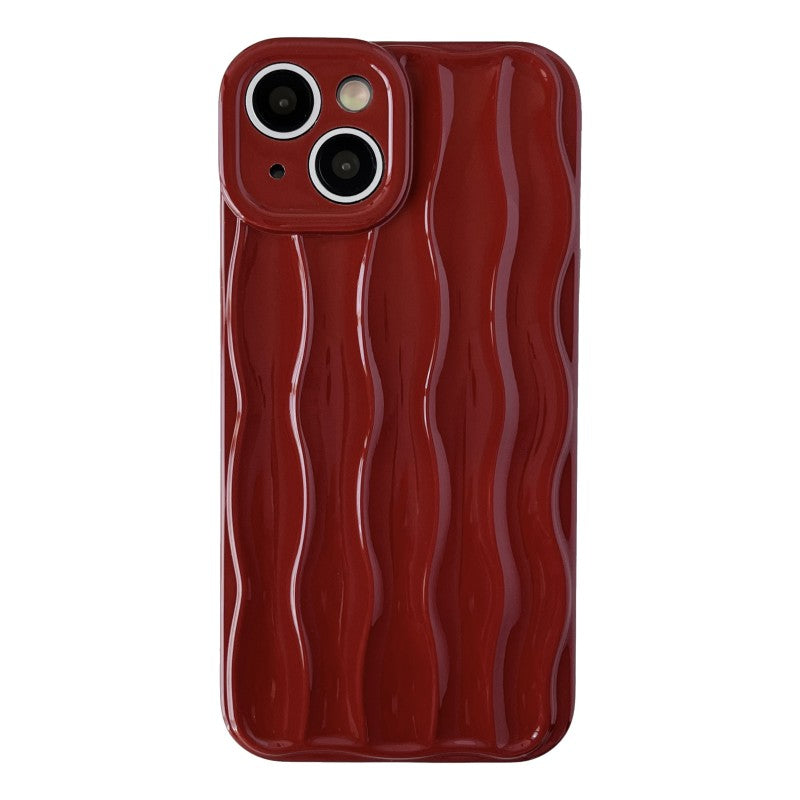 Electroplate Wave Fold Silicone Soft Compatible with iPhone Case