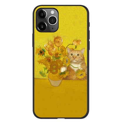 Art Oil Painting Cat Retro Style iPhone Case
