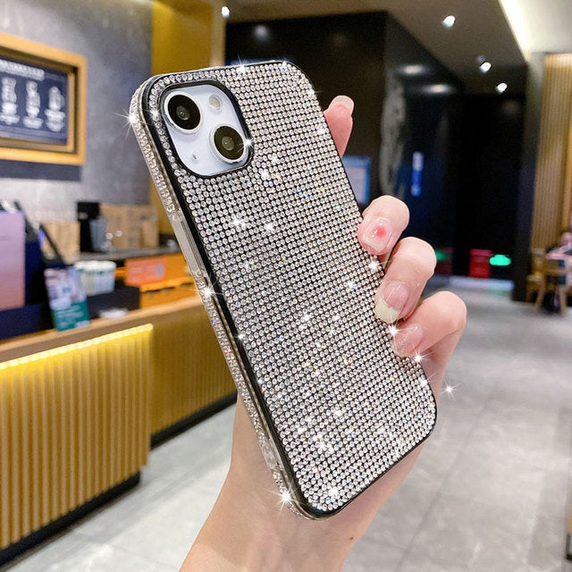 Diamant de luxe Bling Shine Soft compatible avec la coque iPhone