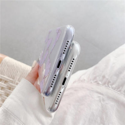 Purple Butterfly Transparent Soft iPhone Case