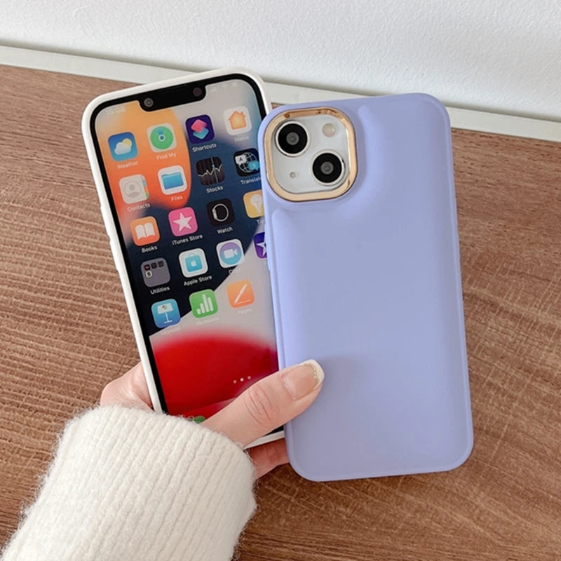 Appareil photo électrolytique couleur bonbon antichoc compatible avec la coque iPhone