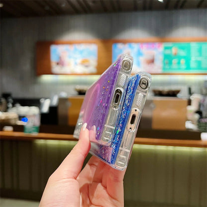 Gradiente de purpurina para carga inalámbrica magnética Magsafe, silicona suave, transparente, compatible con funda Samsung 
