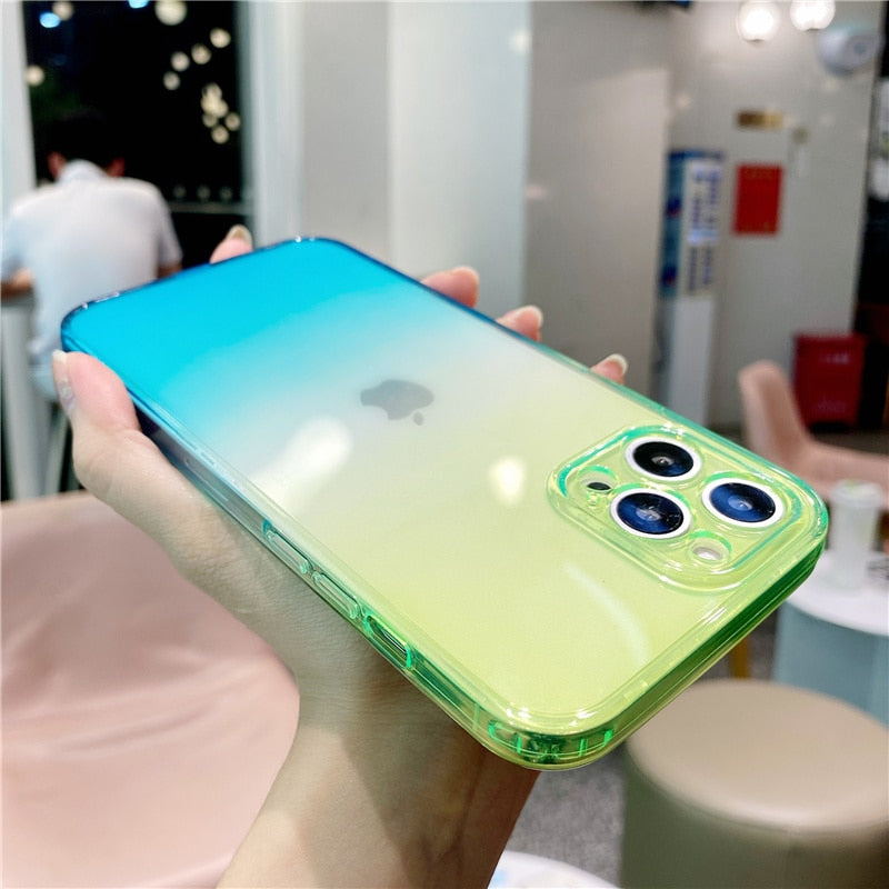 Rainbow Gradient Transparent Soft Thin Clear iPhone Case