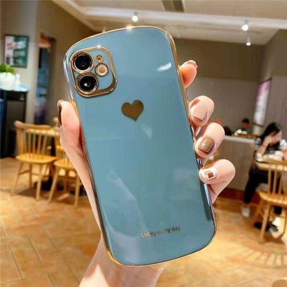 Arc Electroplated Love Heart Coque iPhone Couverture Arrière 