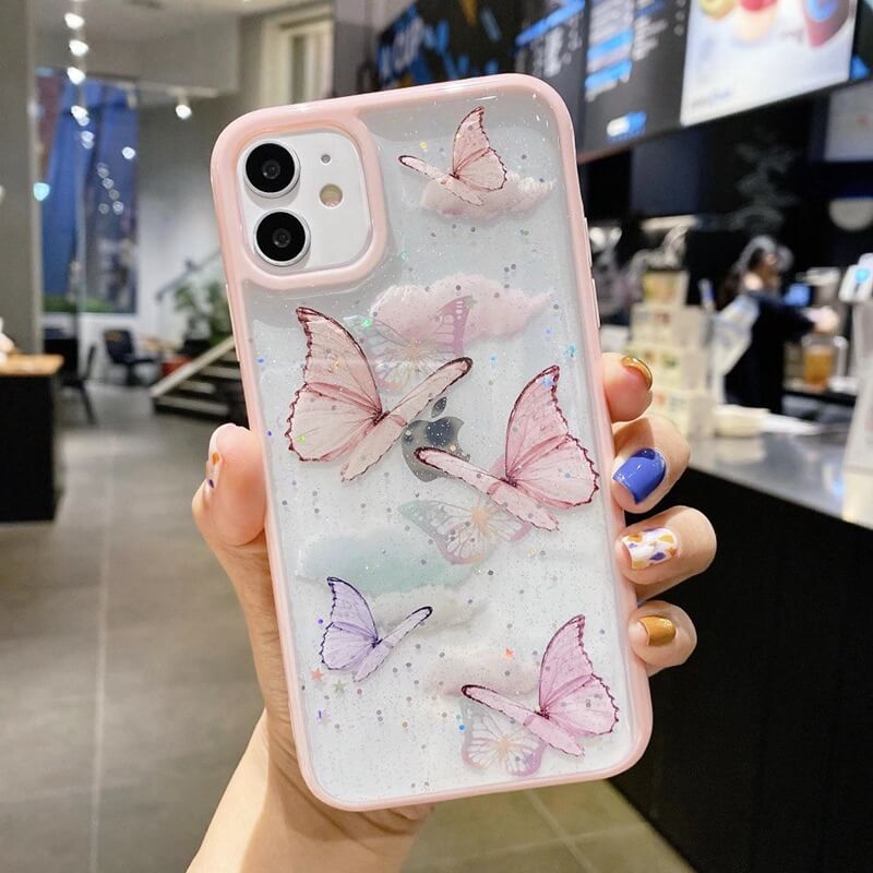 Glitter Laser Butterfly Soft Anti-drop iPhone Case