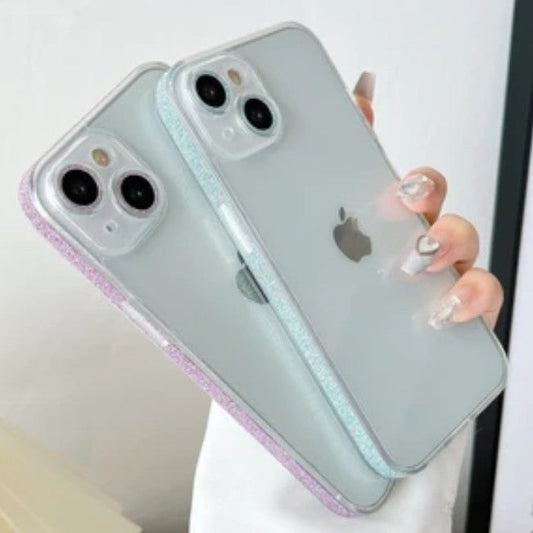 Glitter Bling Sparkling Crystal Edge Soft Compatible avec la coque iPhone