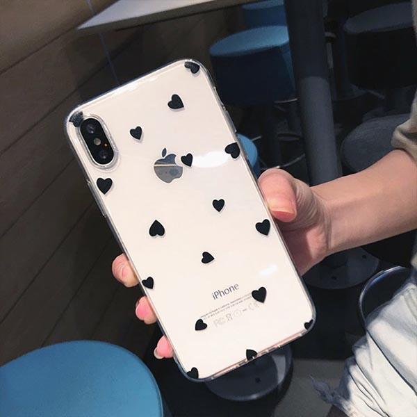 Cute Love Heart Ultra Thin Soft TPU Clear iPhone Case