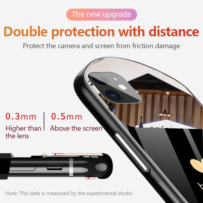 Luxury Makeup Mirror Oval Heart Glass iPhone Case