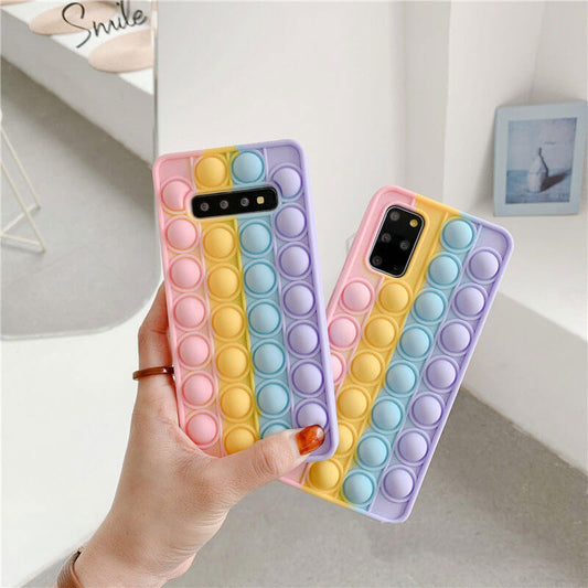Push Pop Bubble Sensory Case For Samsung S21 S20 Anxiety Relief Autism Cover Fidget Toy Phone Case