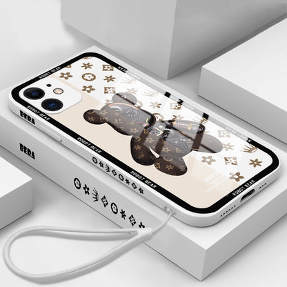 Cute Violent Robot Bear Glass iPhone Case
