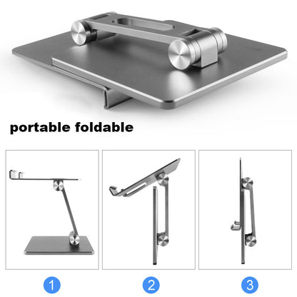 Stable Tablet Stand Holder Aluminum Base Multi-Angles Adjustable and Foldable Supports 7-13.3 Inches Tablet