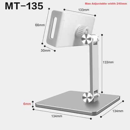 Soporte estable para tableta Base de aluminio Múltiples ángulos Ajustable y plegable Soporte para tableta de 7-13.3 pulgadas 