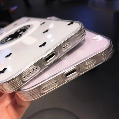 Love Heart Butterfly para carga inalámbrica magnética Magsafe transparente suave compatible con iPhone Case