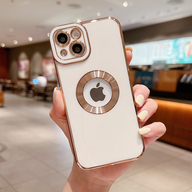 Electroplated Hollow Out Logo View Compatible with iPhone Case