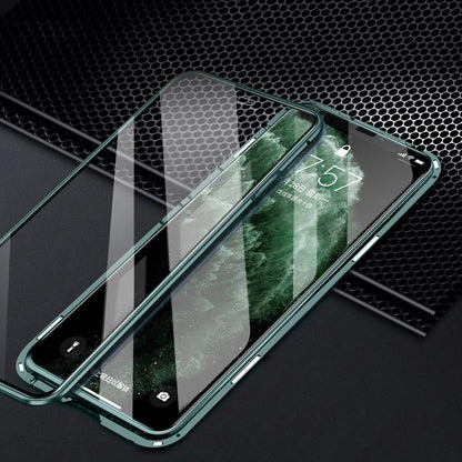 Anti Peeping Magnetic Double Side Tempered Glass iPhone Case