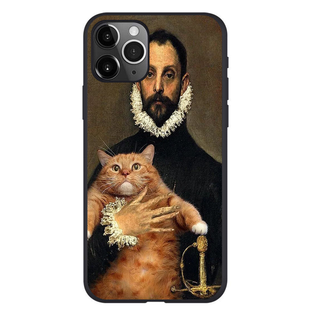 Art Oil Painting Cat Retro Style iPhone Case