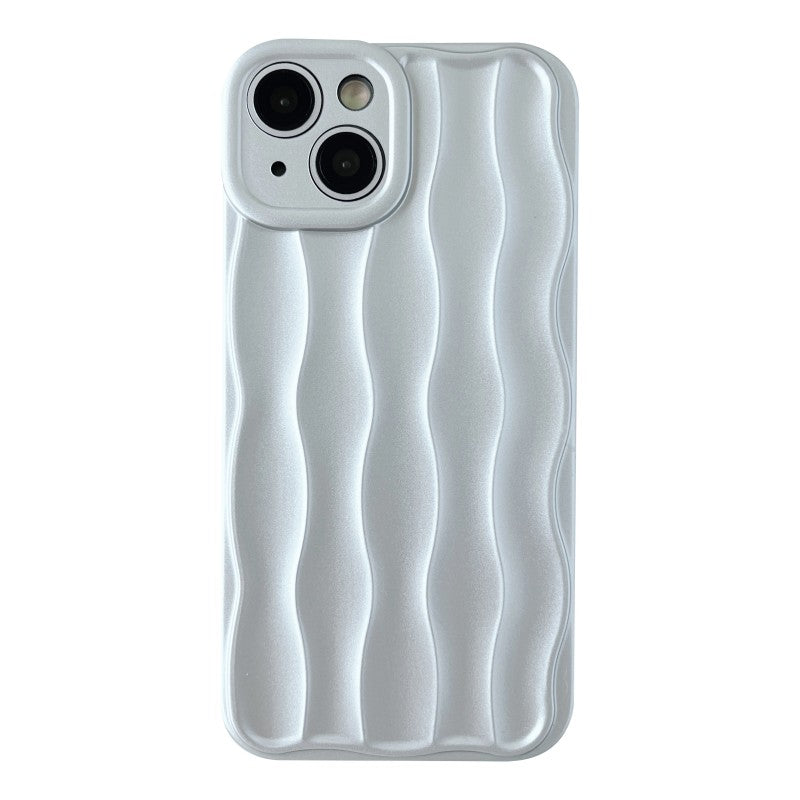 Electroplate Wave Fold silicona suave compatible con iPhone Case
