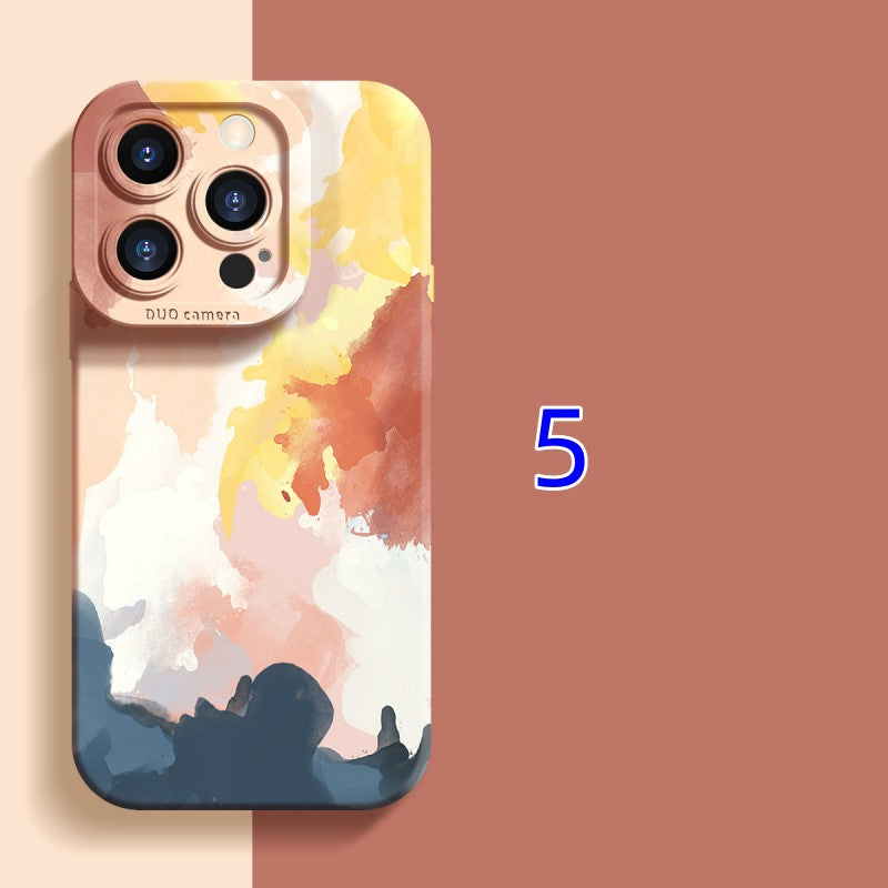 Bonita funda de silicona de color de pintura compatible con iPhone.