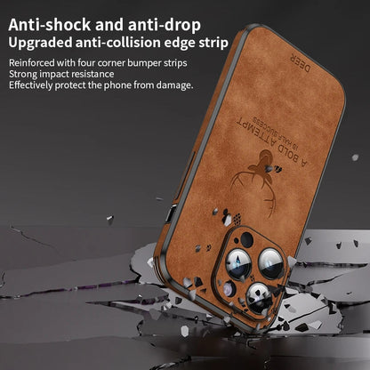 Luxury Deer Leather Compatible with iPhone Case