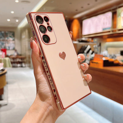 Luxury Plating Love Heart Compatible with Samsung Case