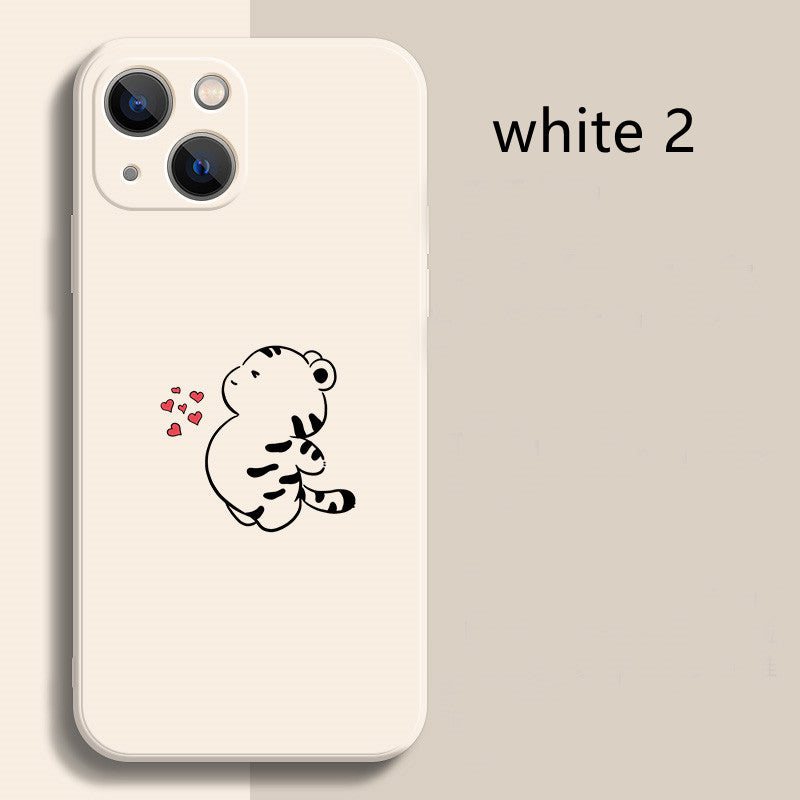 Cute Cartoon Love Heart Tiger Silicone iPhone Case