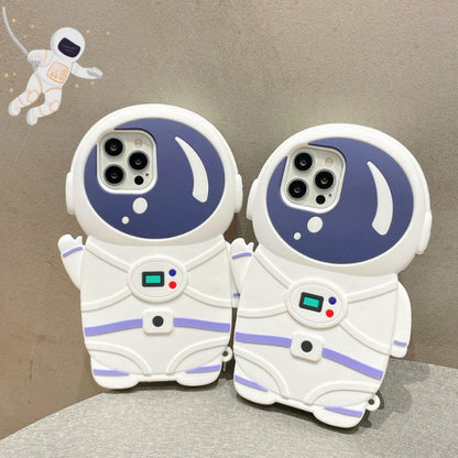 Motif d'astronaute 3D en silicone souple antichoc compatible avec la coque iPhone