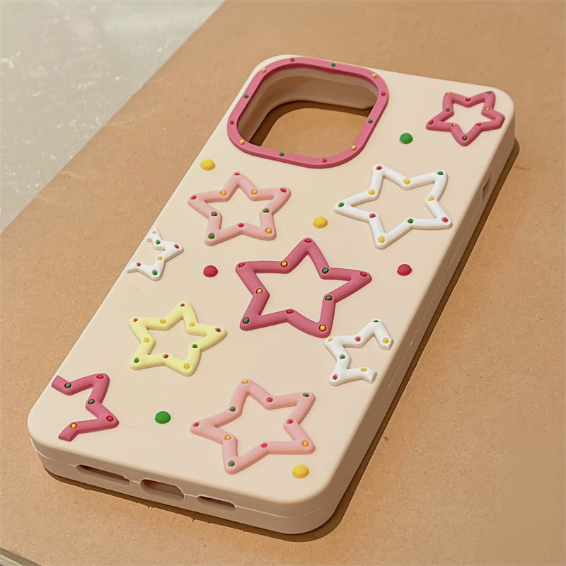 Cute Cartoon Star silicona suave compatible con iPhone Case