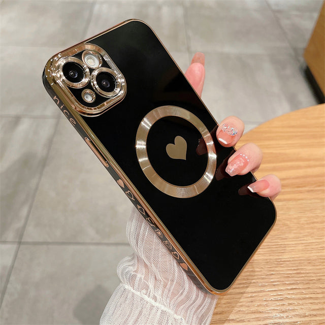 Love Heart para carga inalámbrica magnética Magsafe compatible con iPhone Case