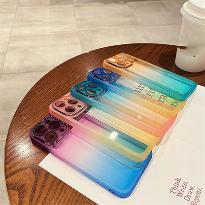 Gradiente arcoíris transparente compatible con iPhone Case