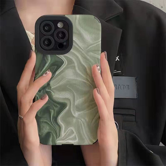 Impression de peinture d'art vert compatible avec la coque iPhone