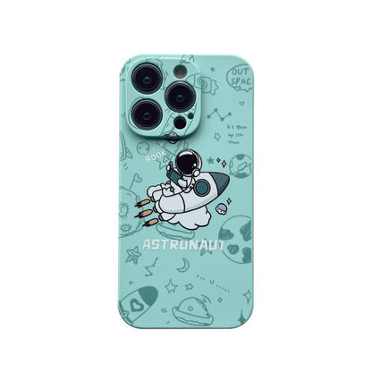 Cute Cartoon Astronaut Silicone Compatible with iPhone Case
