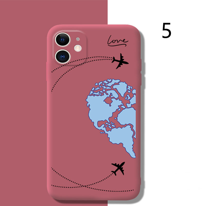 Fly Over Earth Fall In Love Couple iPhone Case Back Cover (Yellow,Light Green,Rose Red)