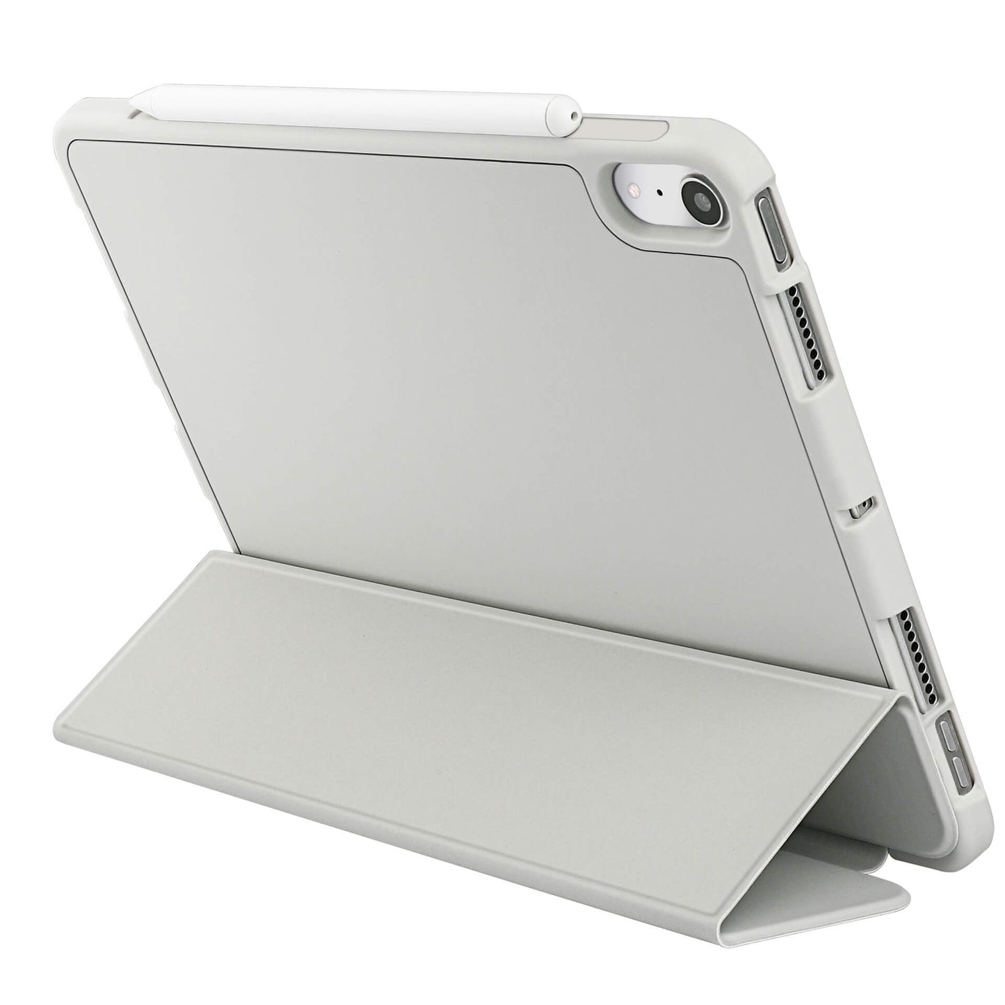 Étui pour iPad 9e/8e/7e génération en PU de couleur unie 10,2 ''avec étui pour iPad porte-crayons 