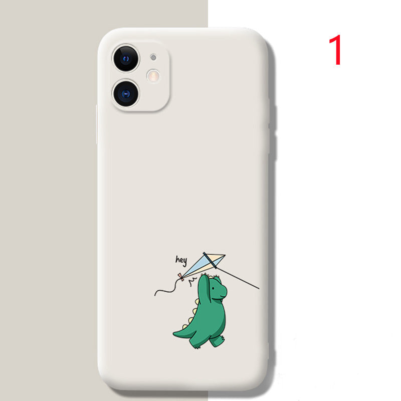 Dessin animé voler un cerf-volant dinosaure étui en silicone pour iPhone couverture arrière