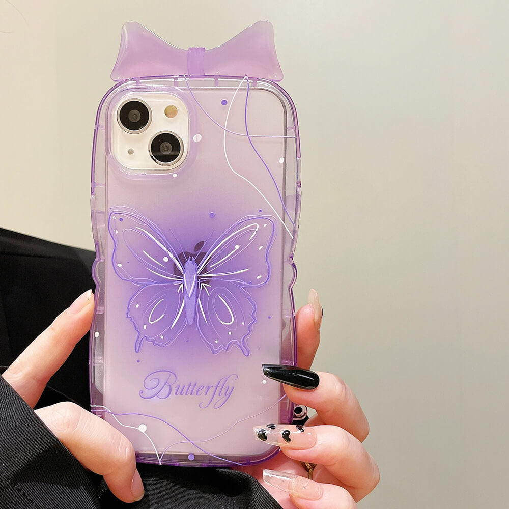 Lindo conejo mariposa funda protectora para iPhone
