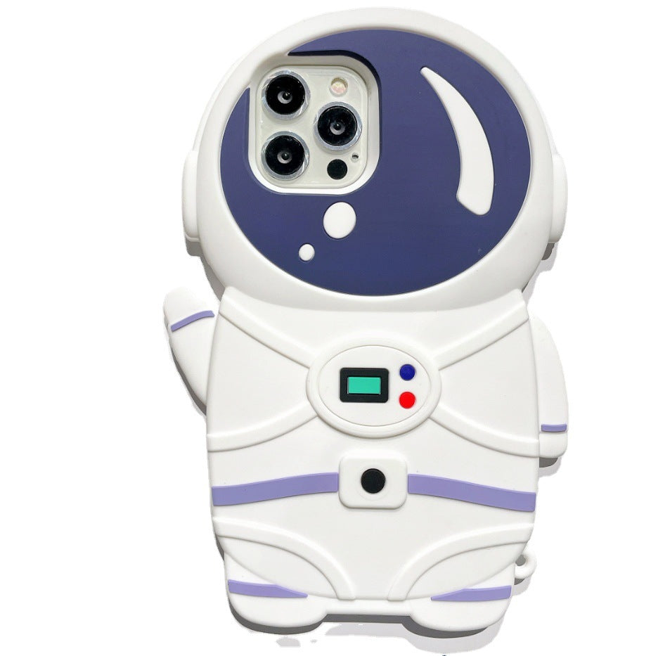 3D Astronaut Pattern Silicone Soft Shockproof Compatible with iPhone Case
