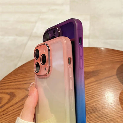 Gradiente arcoíris transparente compatible con iPhone Case