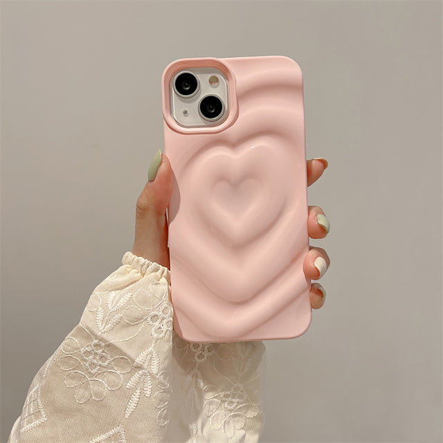 3D Cute Heart Love Candy Color Compatible with iPhone Case