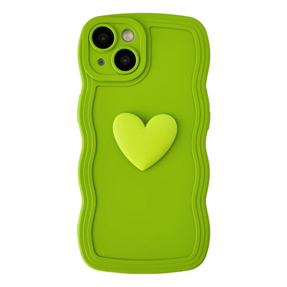 Love Heart Wave Frame a prueba de golpes suave compatible con iPhone Case