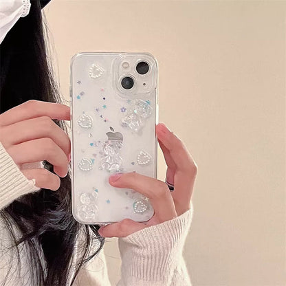 3D Crystal Bear Glitter Compatible with iPhone Case