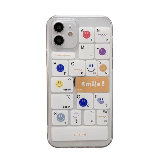 Clavier de dessin animé sourire transparent clair Coque et skin adhésive iPhone