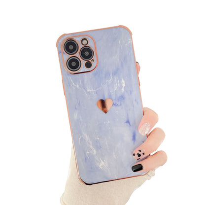 Marble Love Heart Soft Compatible with iPhone Case