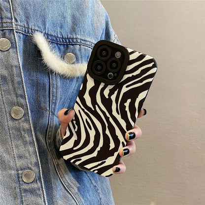 Silicone souple antichoc Zebra Stripe compatible avec la coque iPhone