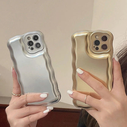 Luxury Electroplate Shockproof Wave Frame Compatible with iPhone Case