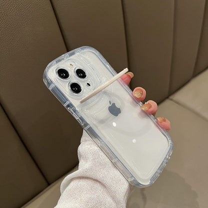 Soporte plegable invisible Anillo de lente de cámara Soporte transparente Compatible con iPhone Case